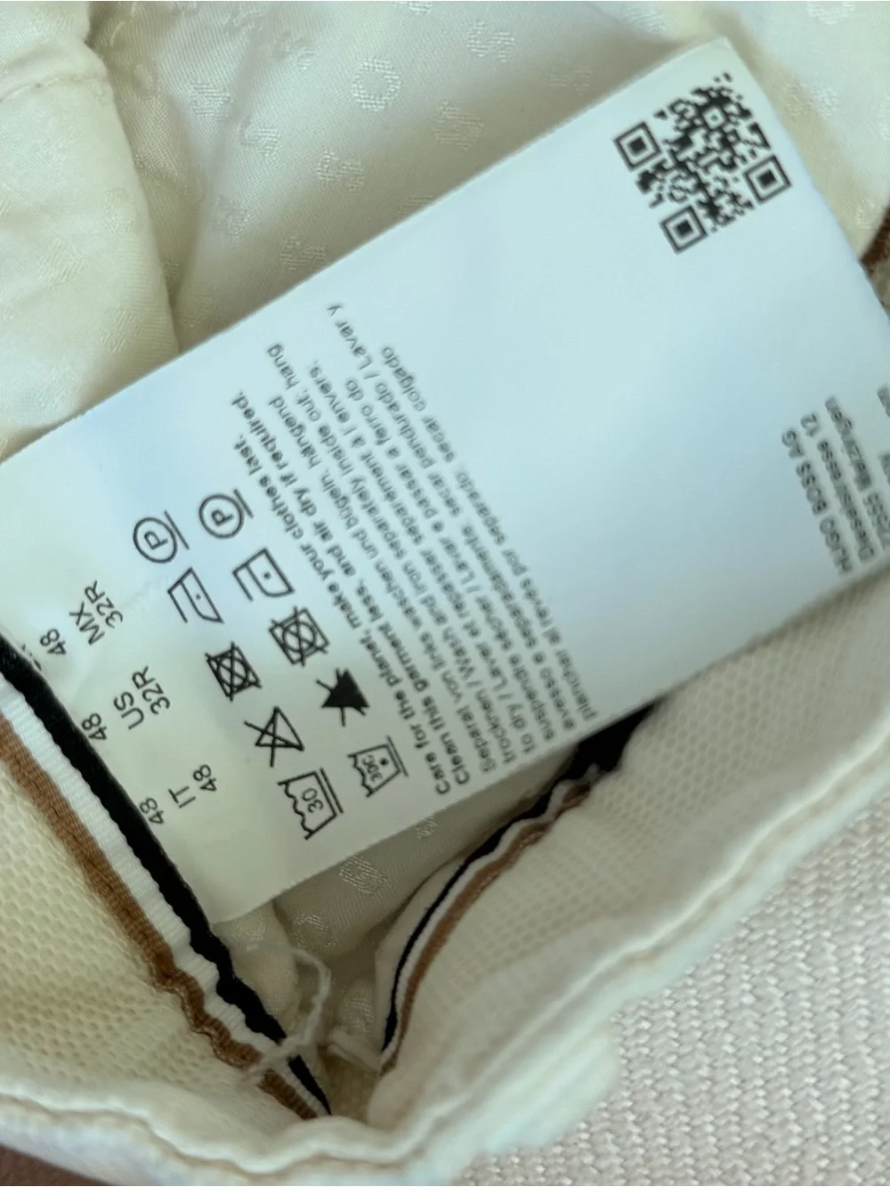 Boss Men’s Chinos in Off-White/Cream - Picture 6 of 6